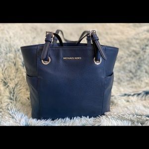Authentic Michael Kors Leather Jet Tote Handbag